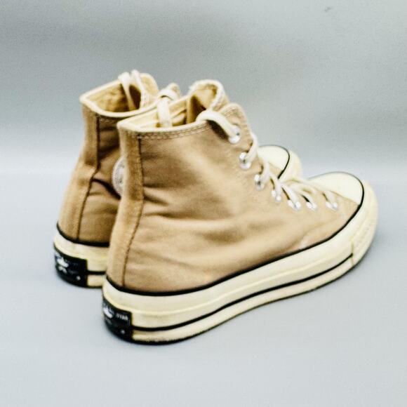 Converse Shoes Womens 7 Beige Tan Canvas Chuck Taylor All Star High Top Sneakers - Picture 5 of 8